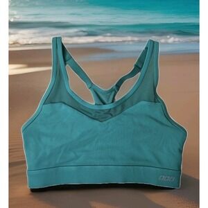 Lorna Jane Women's Teal Strappy Mesh Adjustable Razor Back Sports Bra SZ: 8